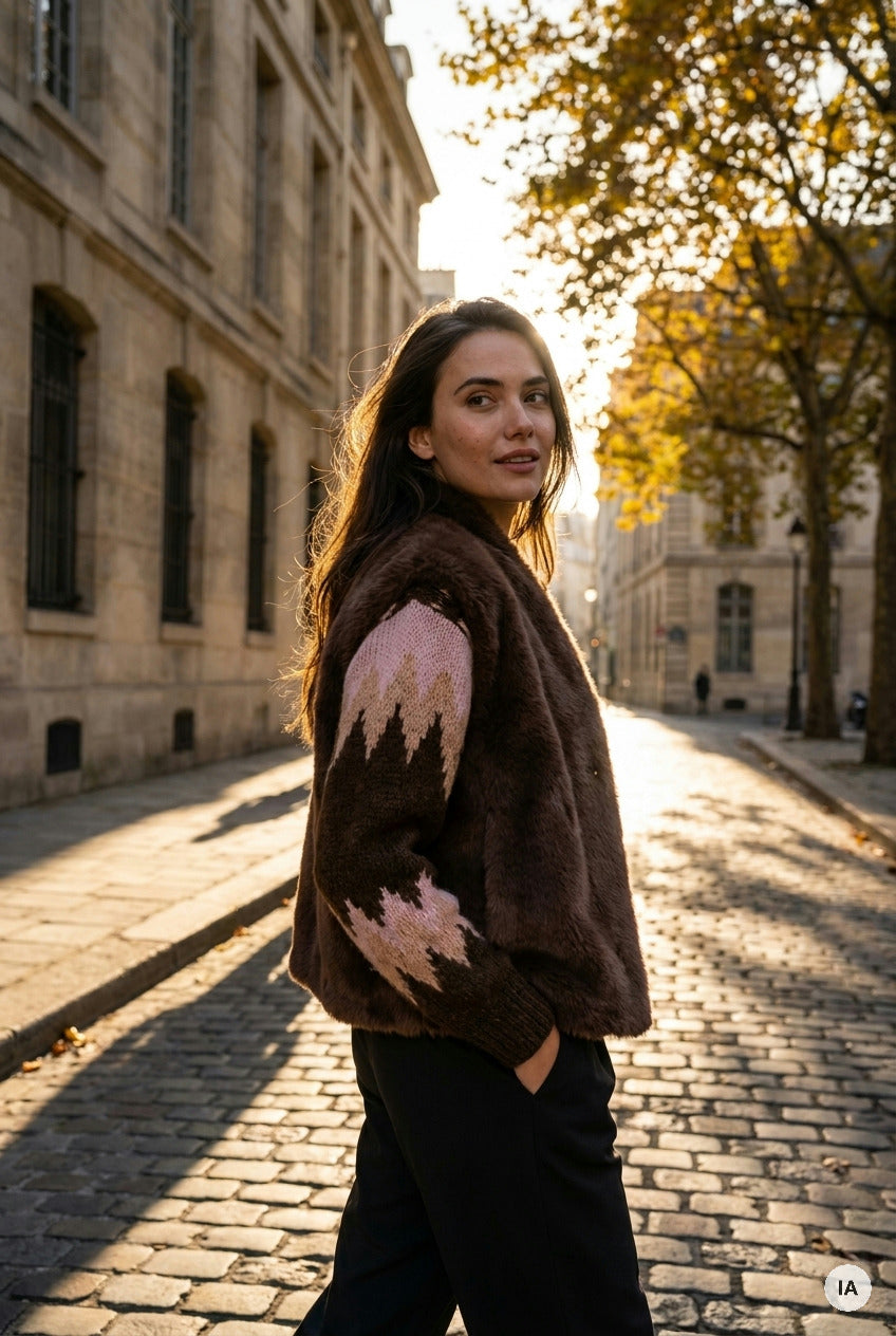 VESTE LOULIANA CHOCOLAT - ORFEO Veste — Image générée par IA