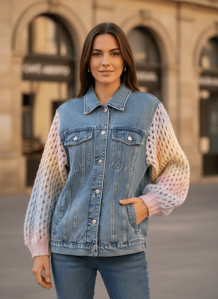 Veste NIAM BLEU ET MULTICO - ADORE VESTE