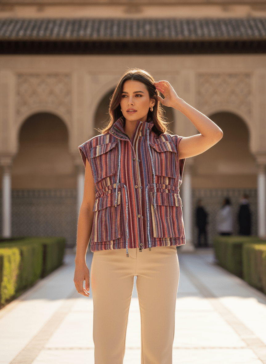 VESTE NOURIA RAYURES MULTICO - CASBAH LOVE Veste